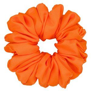 Large Satin Hair Scrunchie, Neon Orange Large Hair Scrunchie
